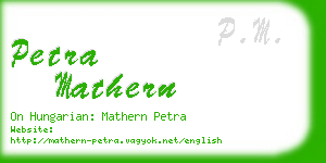 petra mathern business card